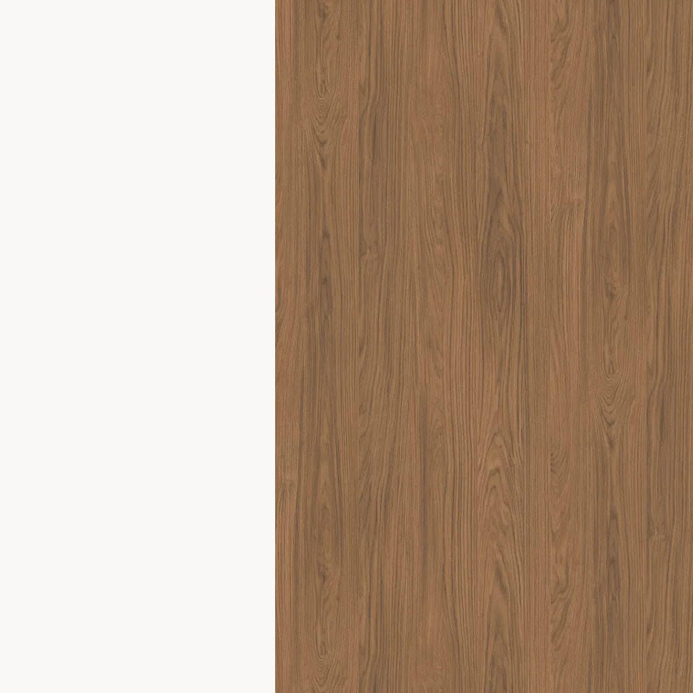 KÜCHENZEILE Casella 15-teilig Weiß / Casella Eiche Natur braun - Dunkelbraun/Weiß, Holzwerkstoff/Metall (360/207/270cm) - Feldmann-Wohnen