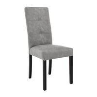 STUHL Solis mit schwarzen Holzbeinen, Polsterstuhl, Hellgrau - Hellgrau/Schwarz, Holz (45/100/42cm) - Beautysofa