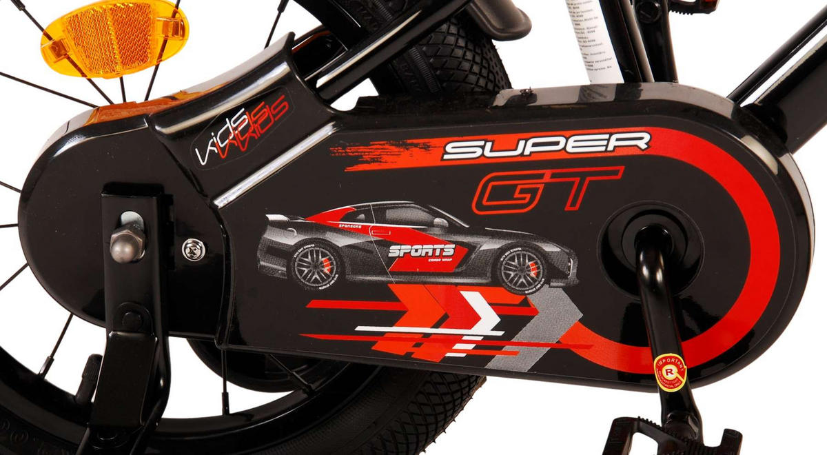 KINDERFAHRRAD Super GT - Jungen - 14 Zoll - Rücktritt + Handbremse - Rot - Rot/Schwarz, Metall (45cm) - TPFSports