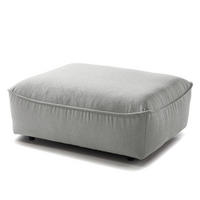 POLSTERHOCKER - Hellgrau/Schwarz, Kunststoff/Textil (99/40/82cm) - home24