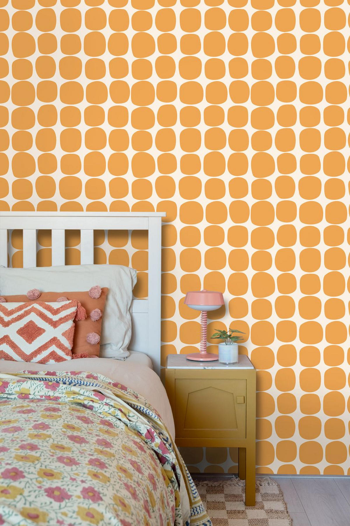 TAPETE grafisches Motiv 50 x 900 cm - Orange, Papier (50/900cm) - ESTAhome