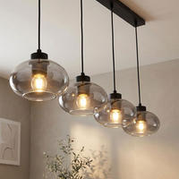 LED HÄNGELEUCHTE Metall Glas Grau Rauchoptik - Grau, Glas (96/18/120cm) - Globo Lighting