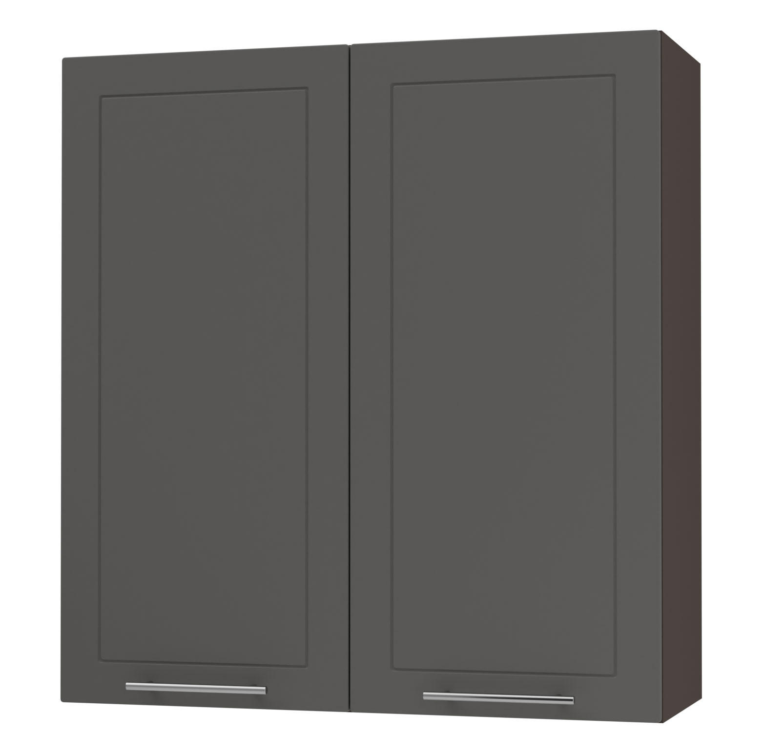 KÜCHENHÄNGESCHRANK Kvantum W4/90 Graphit Matt / Lava Matt 90 / 32,5 / 96cm - Dunkelgrau/Graphitfarben, Holz/Holzwerkstoff (90/96/32.5cm) - Feldmann-Wohnen