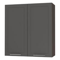 KÜCHENHÄNGESCHRANK Kvantum W4/90 Graphit Matt / Lava Matt 90 / 32,5 / 96cm - Dunkelgrau/Graphitfarben, Holz/Holzwerkstoff (90/96/32.5cm) - Feldmann-Wohnen
