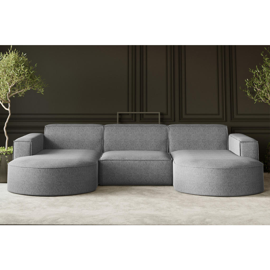 Thumbnail - Kaiser Möbel Ecksofa, Silber, Holz, 299x165 cm, Wohnzimmer, Sofas & Couches, Wohnlandschaften, Ecksofas