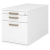 ROLLCONTAINER - mit Hängeregistratur 80/42,8/51,2 cm in Weiß Streifengriff (Kunststoff) - Weiß, Holzwerkstoff (42.8/51.2/80cm) - bümö