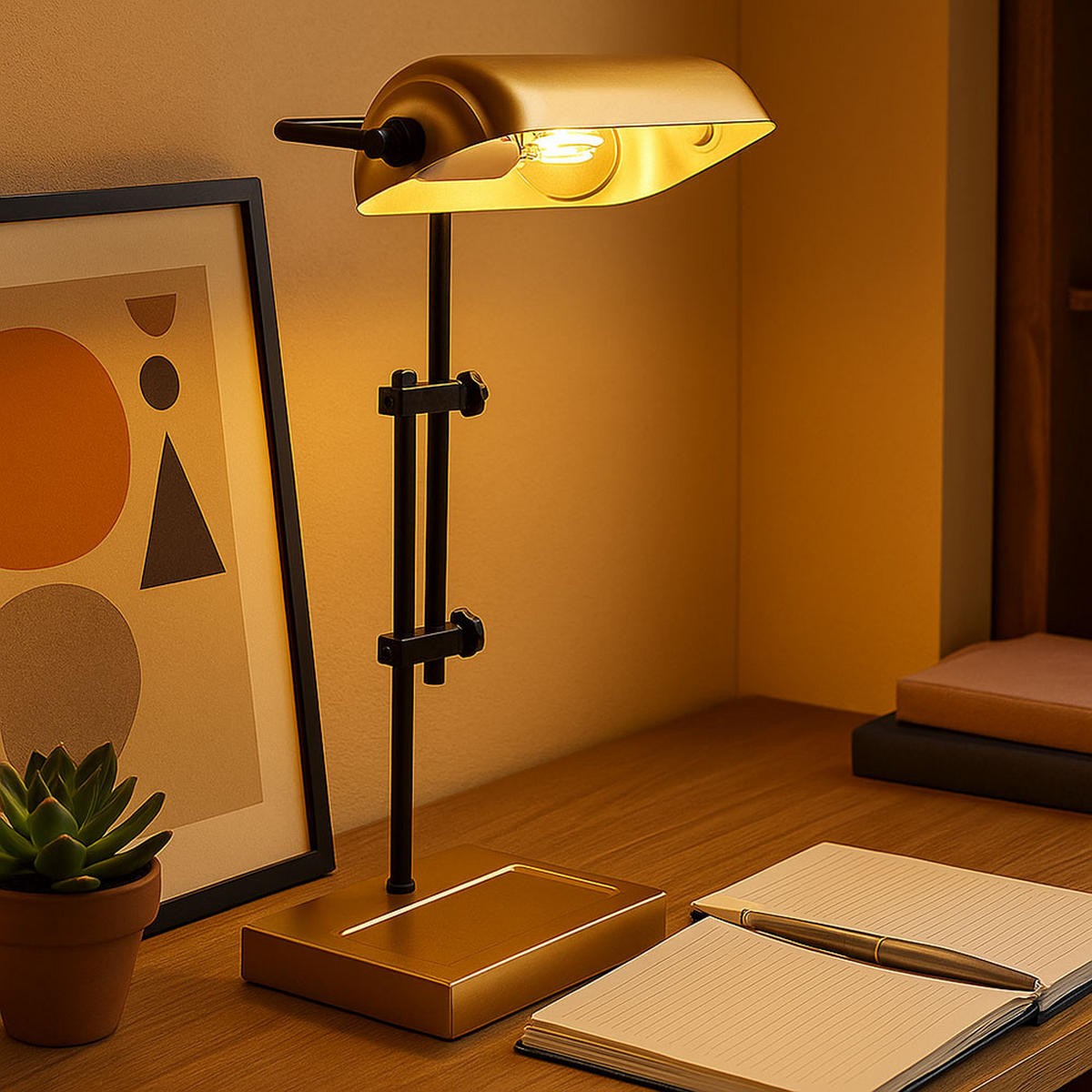 LED TISCHLEUCHTE Metall Gold Schwarz - Goldfarben, Metall (26.5/18.2/50cm) - Globo Lighting