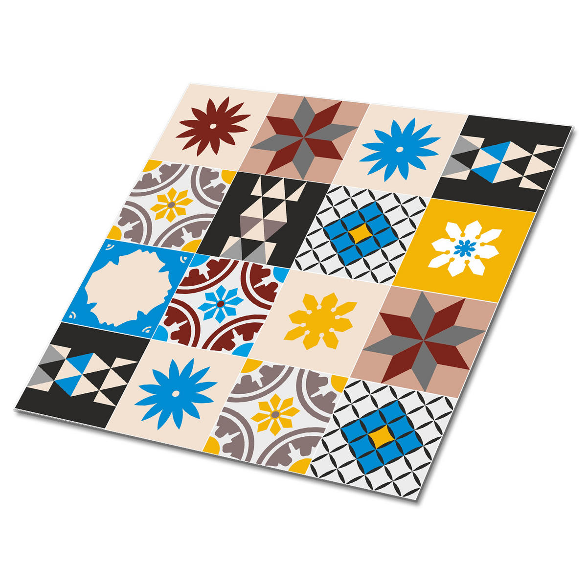 FLIESENAUFKLEBER 9 Stück 30x30 cm selbstklebend Orientalisches Mosaik - Multicolor, Textil (30/1.6/30cm) - TULUP