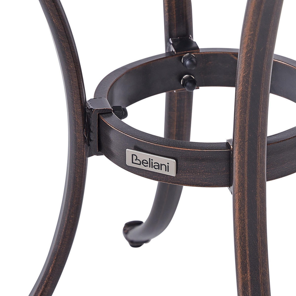 TRÄDGÅRDSBORD 2-sits brunt Andalo - Brun, Metall (68/68/70cm) - Beliani