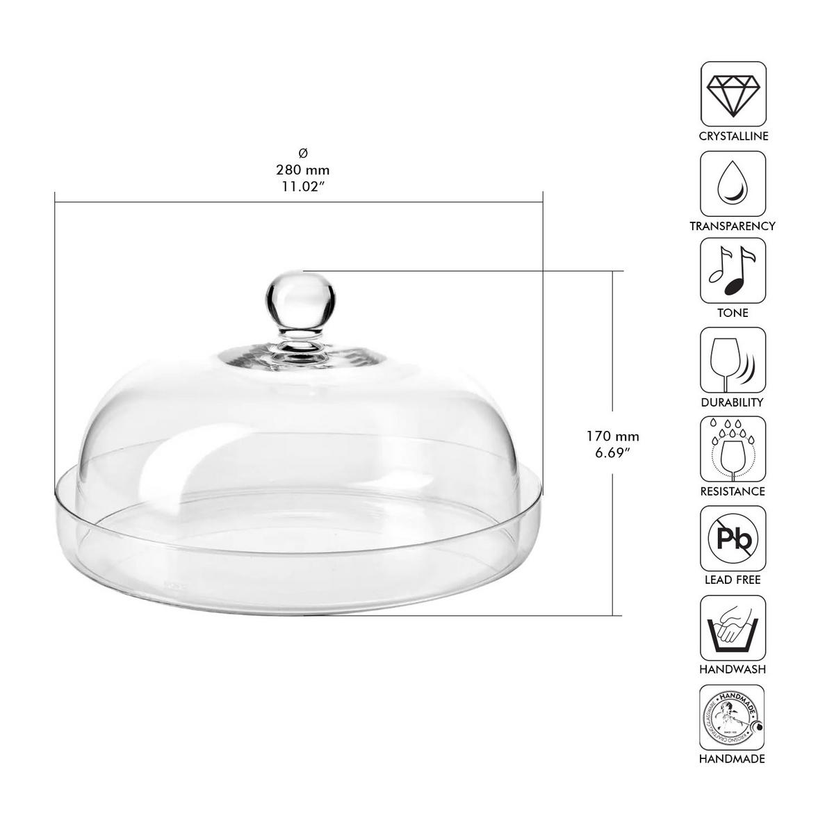 PLATTE MIT DECKEL, 1 Stk., 28 cm, Handgemacht - Transparent, Glas (28/17/28cm) - Krosno Glass