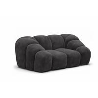 SESSEL modular, Veloursstoff Bluvel, Schwarz, CROISSANT - Schwarz, Holz (168/72/115cm) - Kaiser Möbel