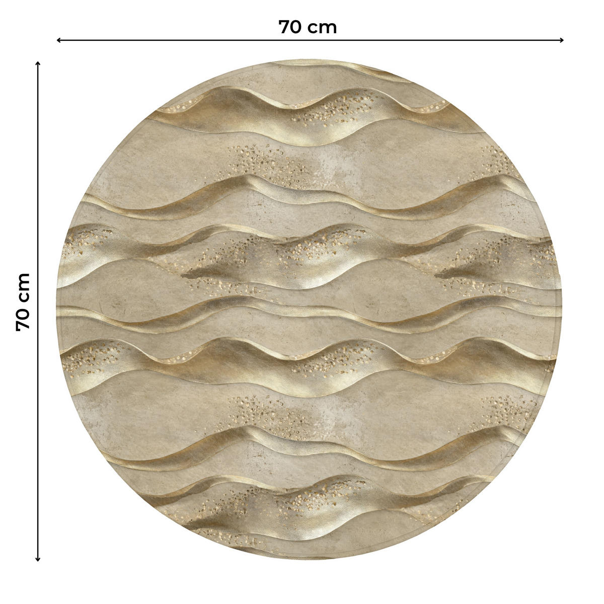 WC PŘEDLOŽKA Vlny - vzor - zlaté 70x70 cm - barva mosazi, textil/plast (70/1cm) - OnlyWow