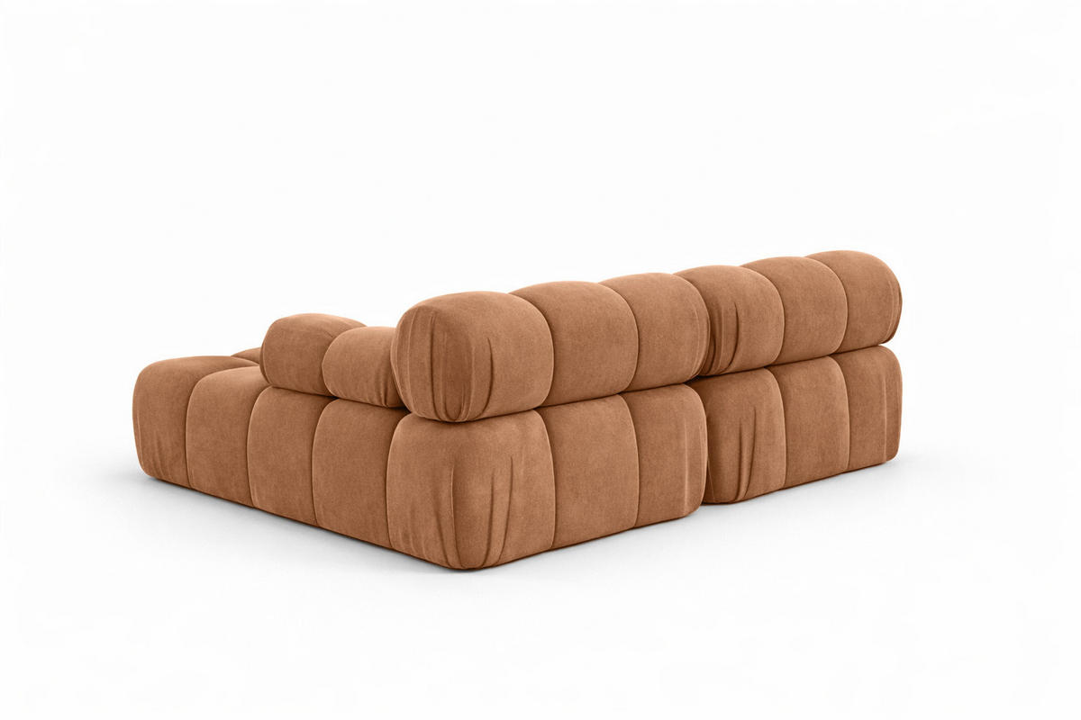 ECKSOFA L-Form Mini II Modular, Veloursstoff Salvador, Dunkelbeige, Rechts, Selia - Beige, Holz (190/160cm) - Kaiser Möbel