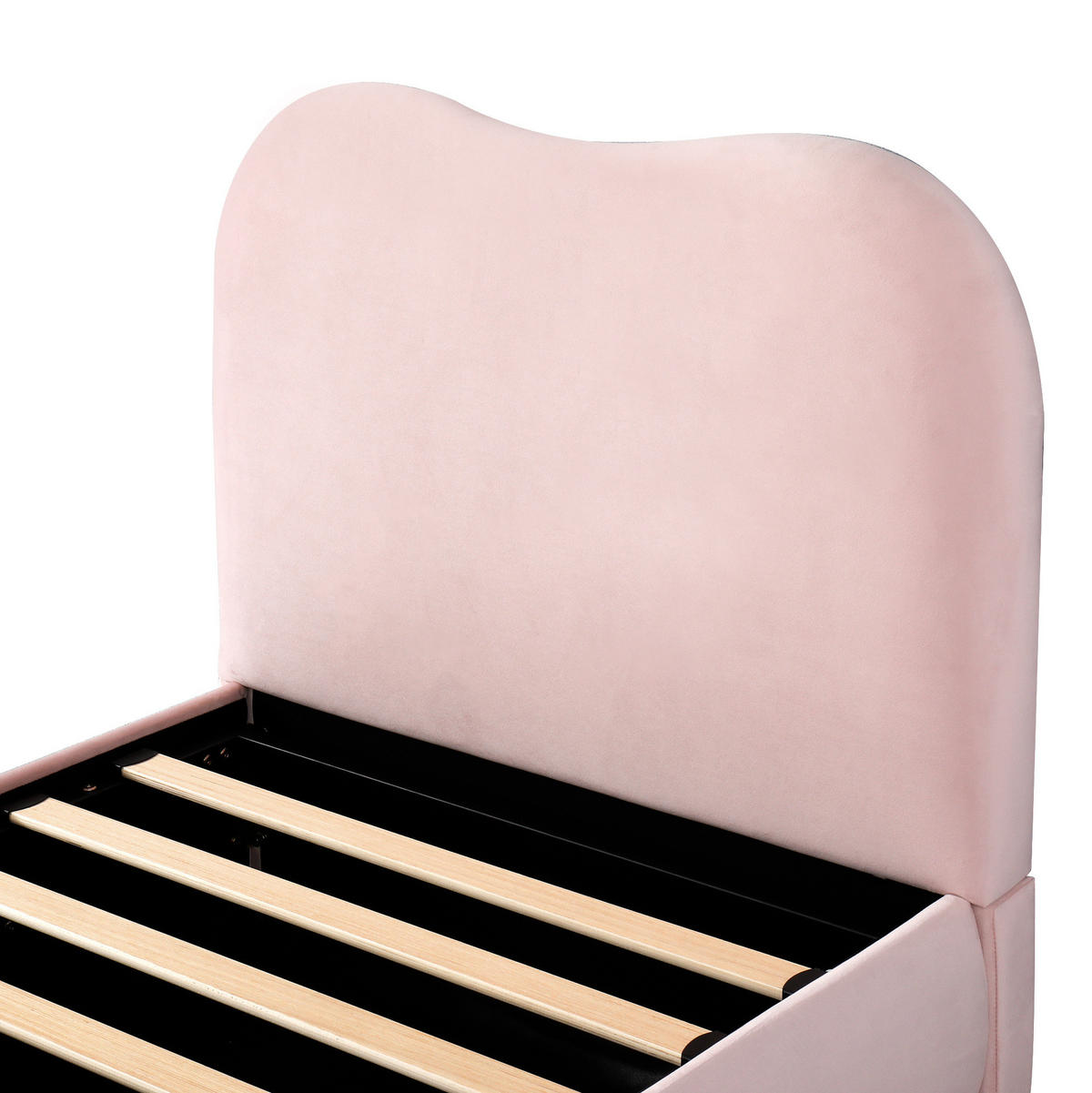 POLSTERBETT 90/200 cm Rosa aus Samt mit Stauraum - Rosa, Textil (90/200cm) - OKMYHOME