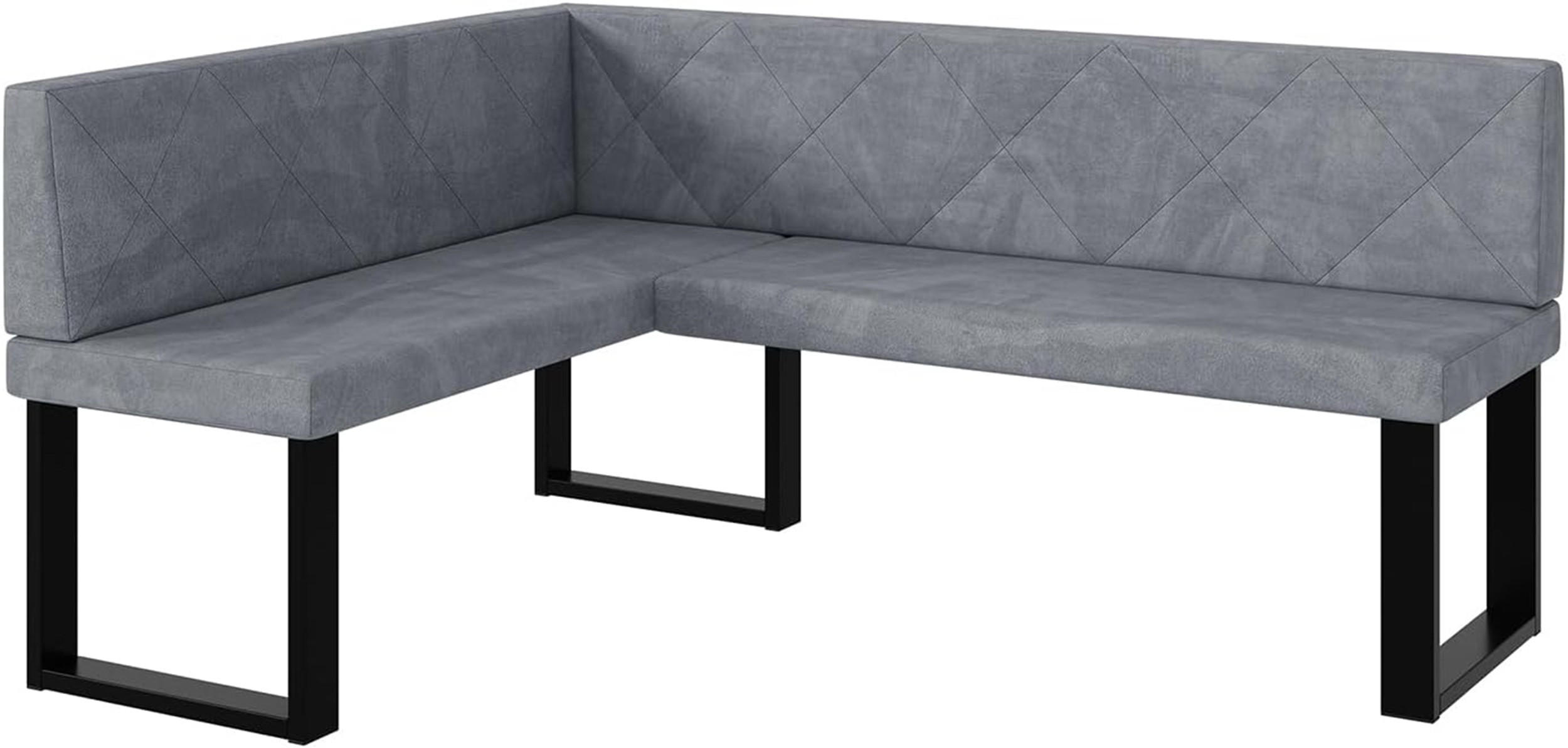 Meblini Eckbank Grau 168x128 cm