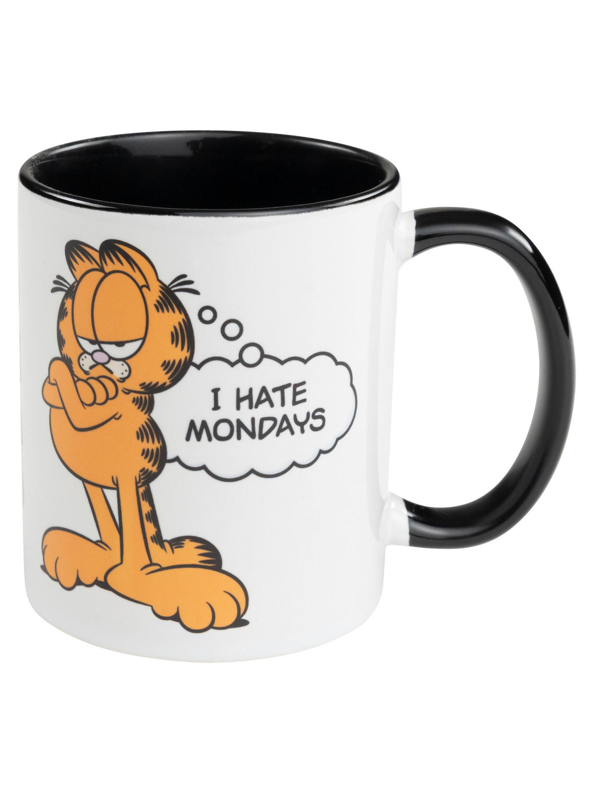 KAFFEEBECHER Garfield I hate Mondays Schwarz/Weiß 320 ml - Multicolor, Keramik (0.32L) - United Labels