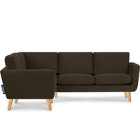 ECKSOFA-LINKS TAGIO 3/4 Sitzer, braun - Braun, Buchenholz/Textil (220/181cm) - KONSIMO®