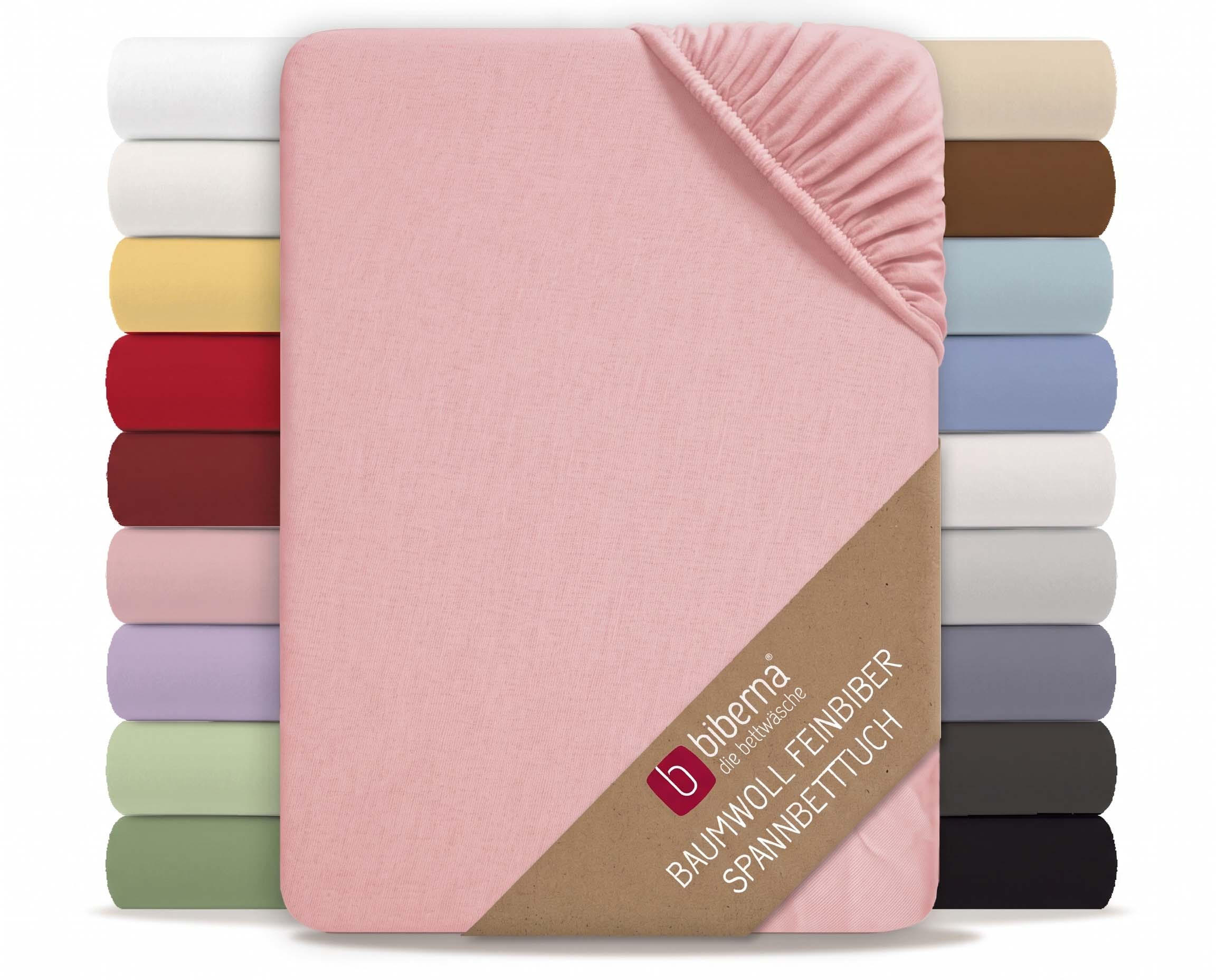 SPANNBETTTUCH Premium Biber altrosa, 180x200 cm - 200x200 cm - Altrosa, Textil (200/200cm) - biberna