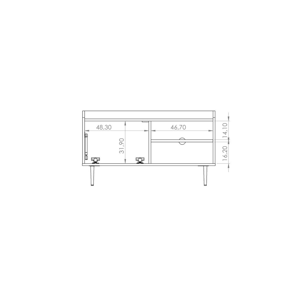 TV-LOWBOARD Nero 100 cm breite mit Metallfüße - Hellbraun/Schwarz, Holzwerkstoff/Metall (100/56/40cm) - Ravio