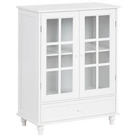 SIDEBOARD se skleněnými dveřmi 71 cm Bílý Carlet - bílá, kompozitní dřevo (71/93/38cm) - Beliani
