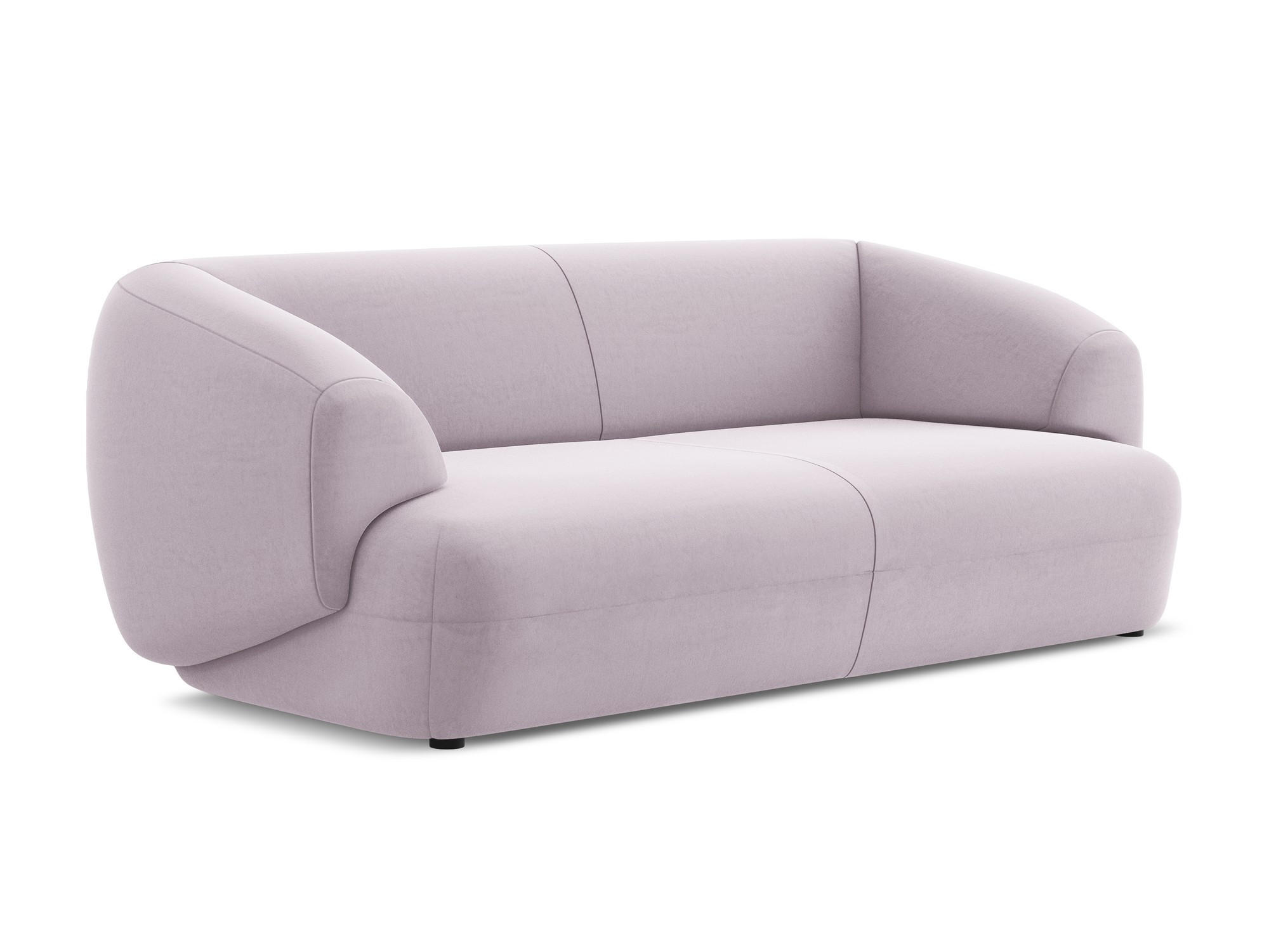 3-SITZER SOFA Samt Stoff Violett - Lila/Flieder, Kunststoff/Textil (212/81/98cm) - Makamii