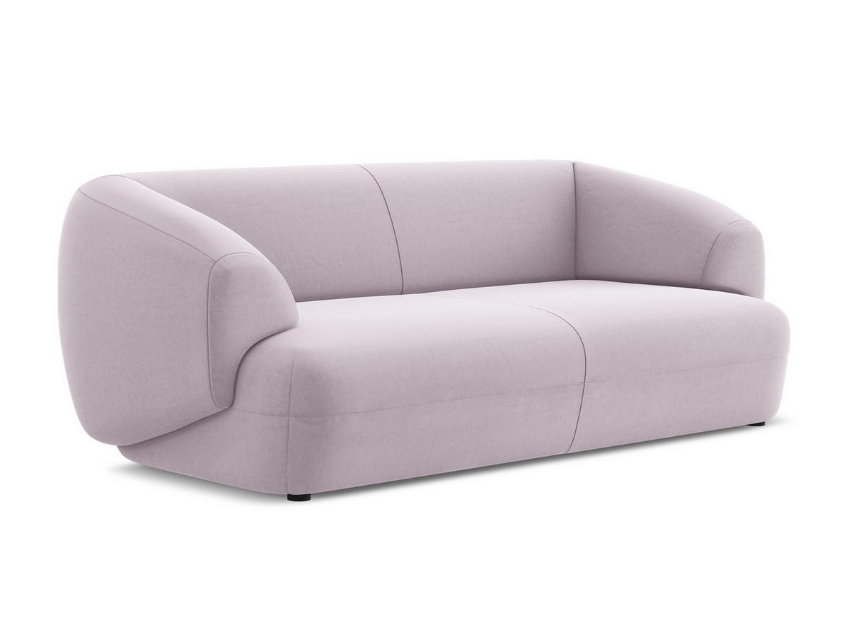 3-SITZER SOFA Samt Stoff Violett - Lila/Flieder, Kunststoff/Textil (212/81/98cm) - Makamii