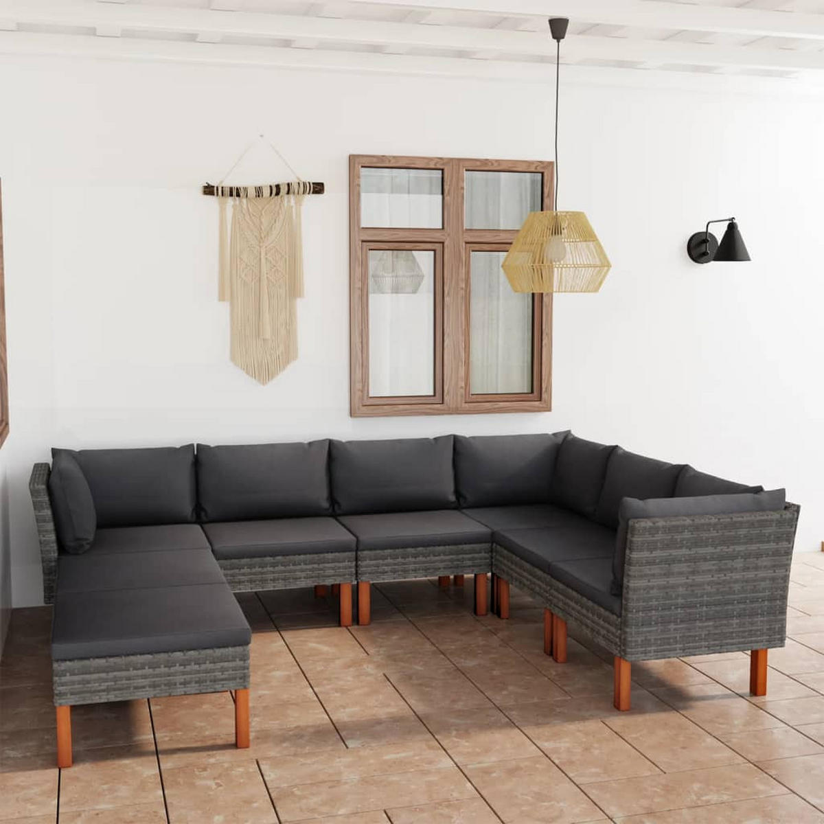 GARTENSET Yazdani 8-teilig - Grau, Metall - Nettlife
