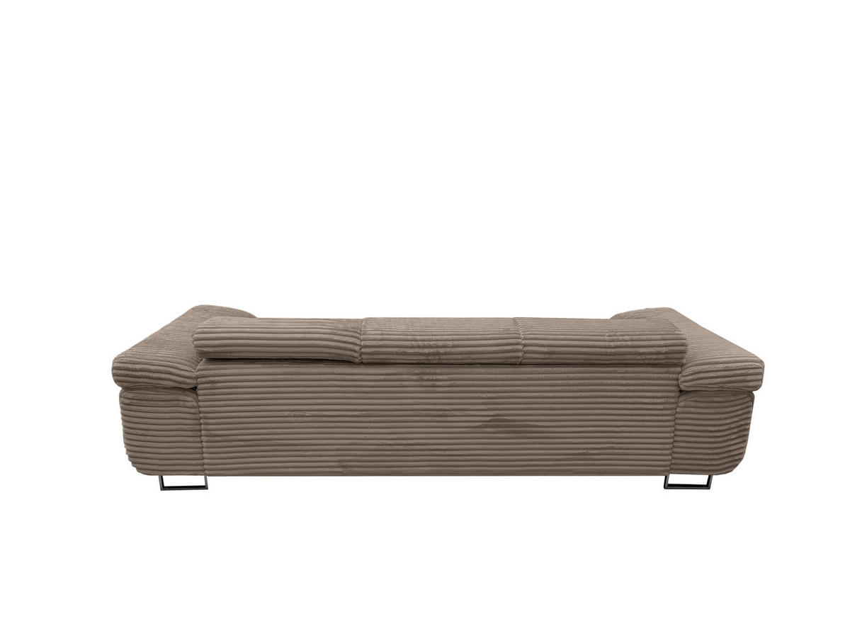 GUSTAW Sitzgarnitur 3+2+1, Schlafsofa 3-Sitzer, Cordbezug Cappuccino - Cappuccino, Textil (225/92/101cm) - KS Home Concept
