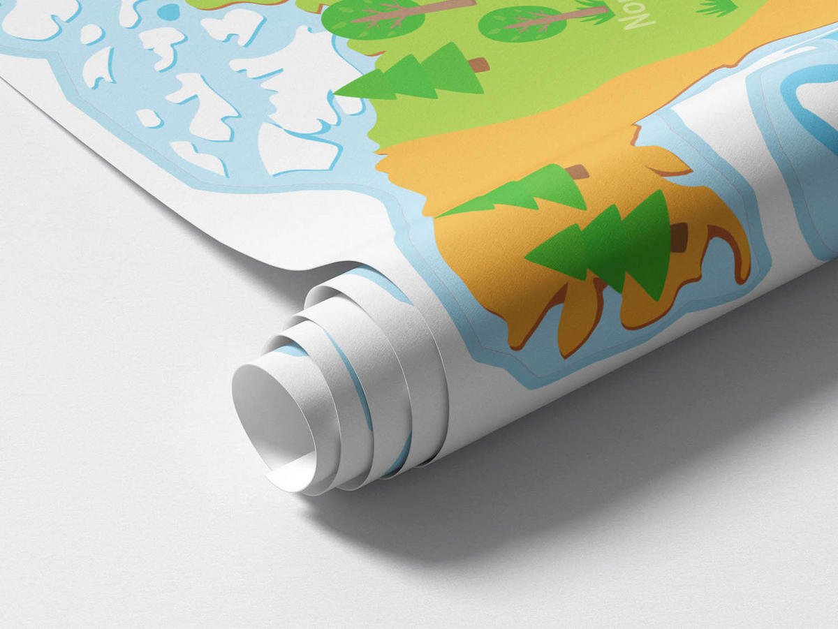 WANDAUFKLEBER 100x143cm - Weltkarte - Multicolor, Kunststoff (100/143/0.1cm) - Wallfluent