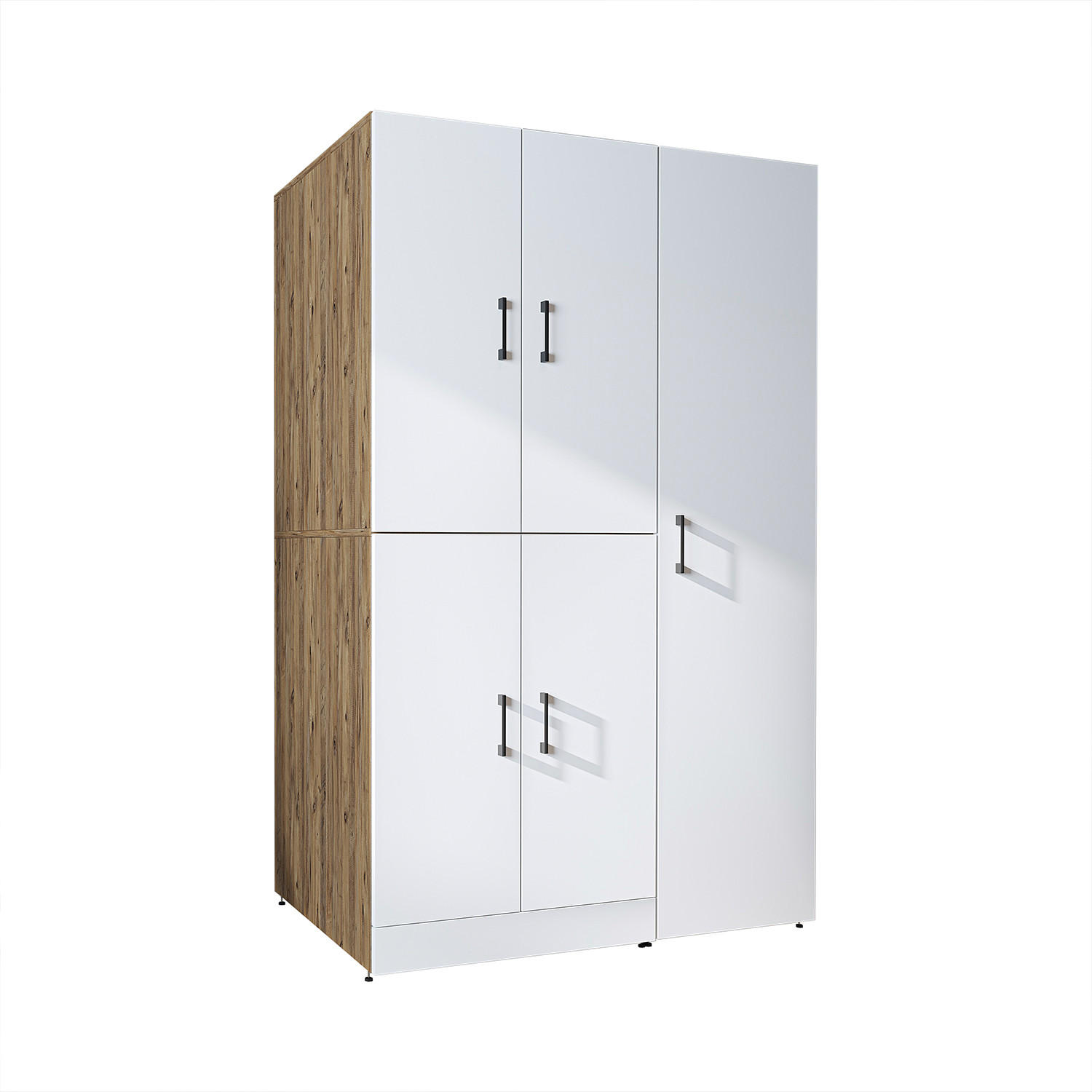 WASCHMASCHINENSCHRANK DORA-II 115cm Breit, 186cm Hoch - Eiche Bianco, Holzwerkstoff (115/186/73.8cm)