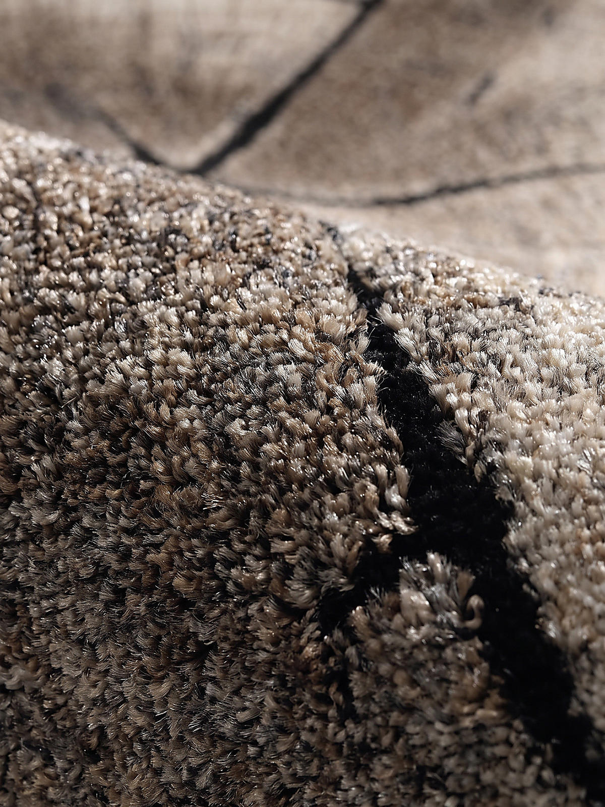 TEPPICH Kurzflor OGLIO Abstrakt Polypropylen-Polyester Natur Ø 160 cm Rund - Beige, Textil (160/160cm) - KADIMA DESIGN