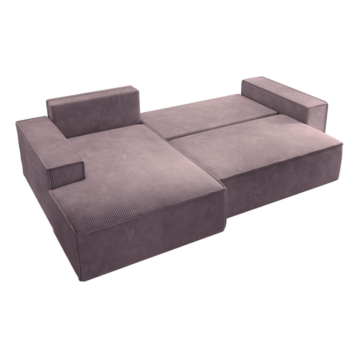 ECKSOFA Farese New Rosa mit Cordbezug, links - Pink/Schwarz, Kunststoff/Textil (267/167cm) - Selsey