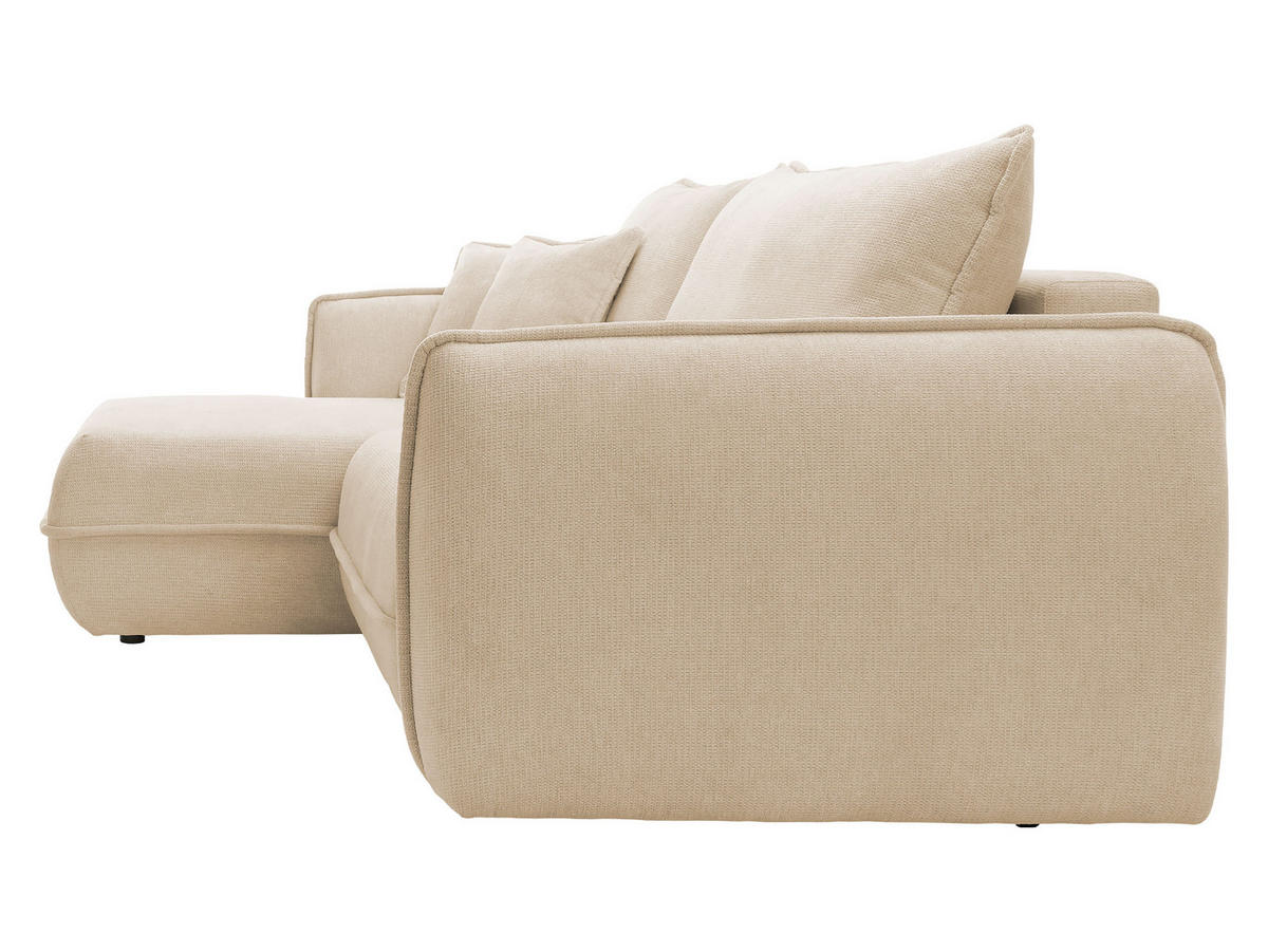 ECKSOFA Moho, Seite: Links - Beige/Schwarz, Holz/Kunststoff (254/162cm) - MIRJAN24