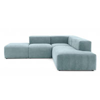 4-SITZER modulares Ecksofa HEAVEN SET 3 Rechts, Breite 270 cm Webstoff Blaugrau - Blaugrau/Schwarz, Holz/Kunststoff (270/245cm) - Muffo