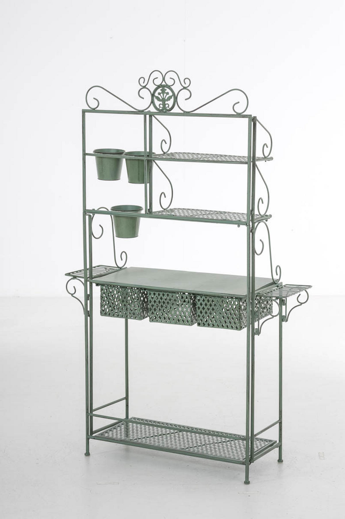 STANDREGAL Metall Antik-Grün - Grün, Metall (94/149/30cm) - CLP