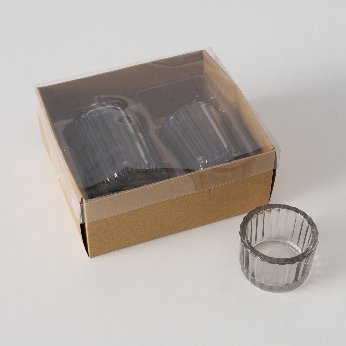 KERZENHALTER und Vase Tolka - Grau, Glas (6/10/6cm) - Boltze Home