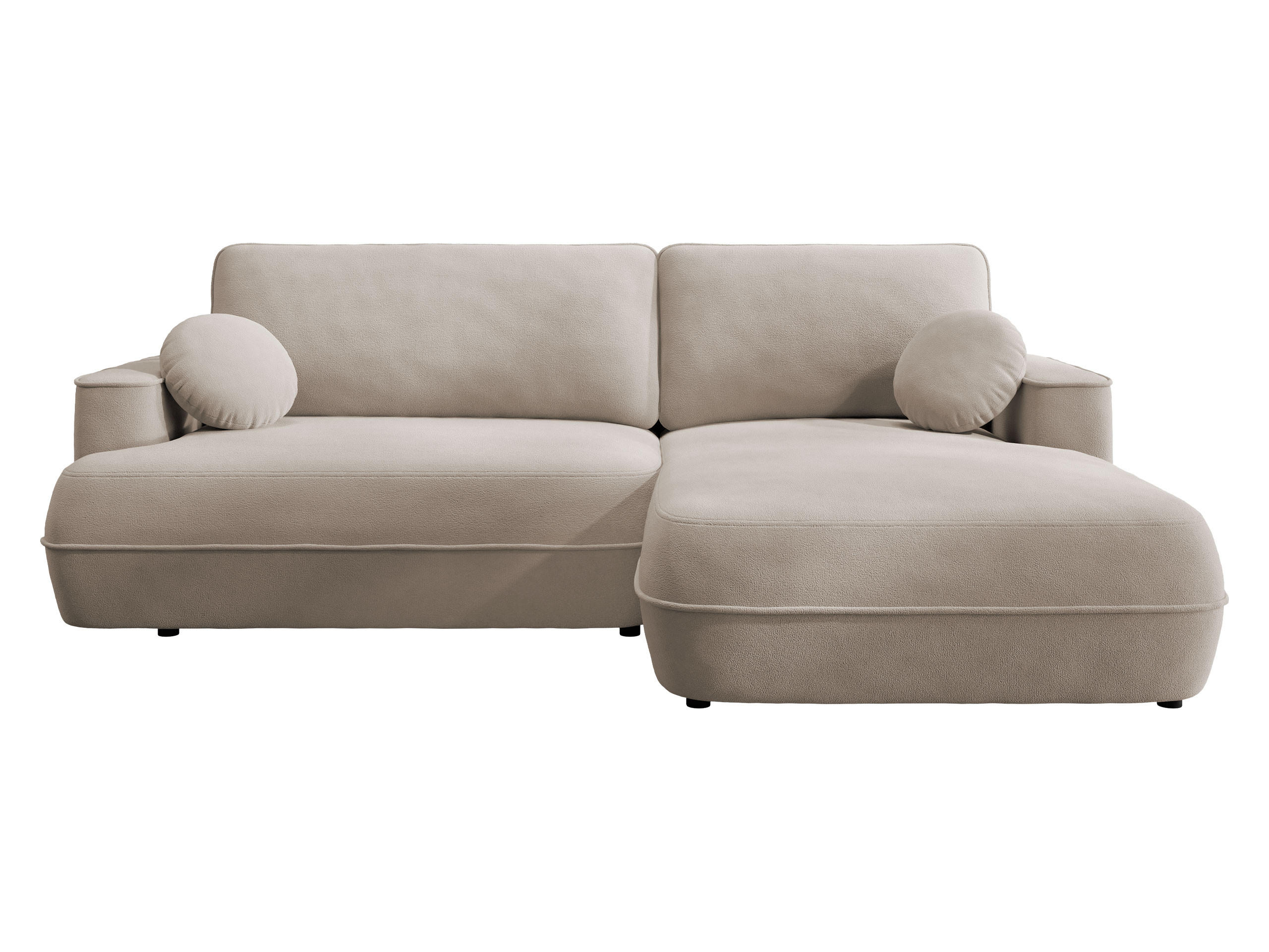 ECKSOFA Fuego L, Seite: Rechts - Creme/Schwarz, Holz/Kunststoff (260/168cm) - MIRJAN24