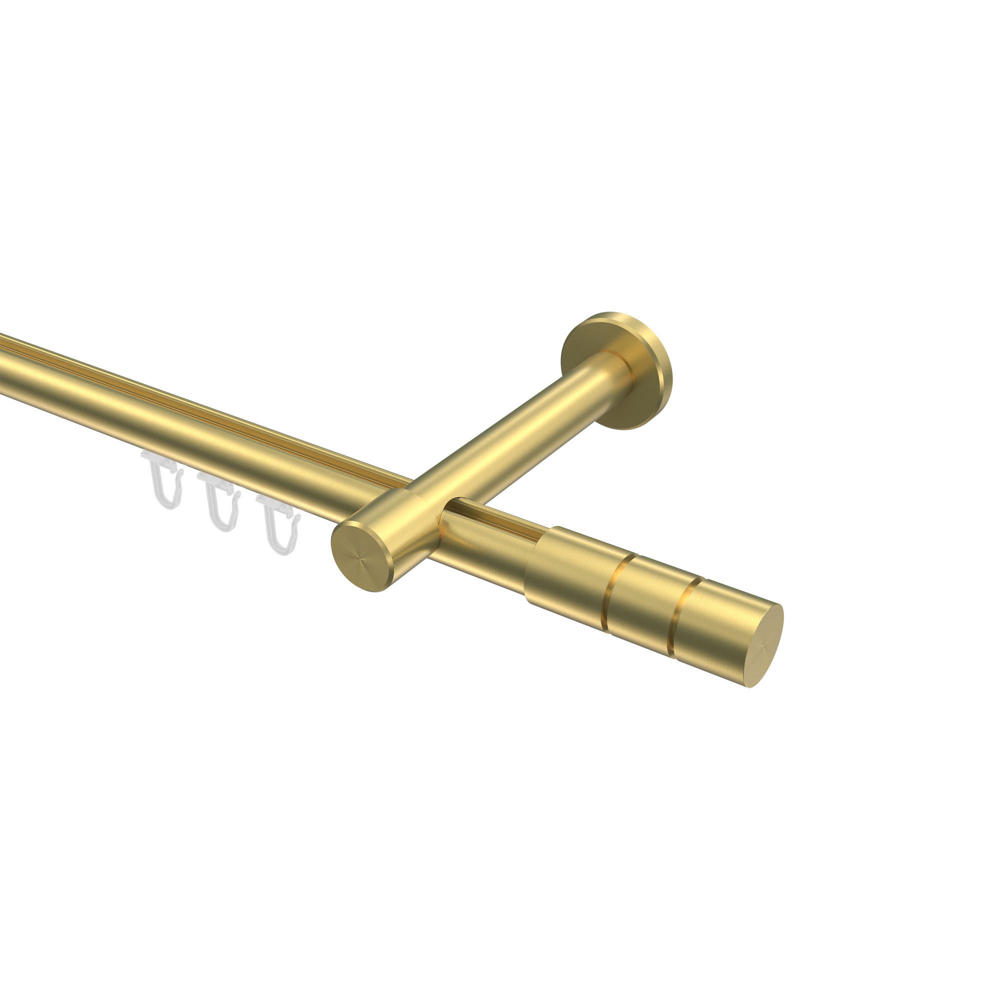 GARDINENSTANGE INNENLAUF Prestige Elanto 160 cm, 1-läufig, 20 mm Ø Messing-Optik - Messingfarben, Metall (160cm) - INTERDECO