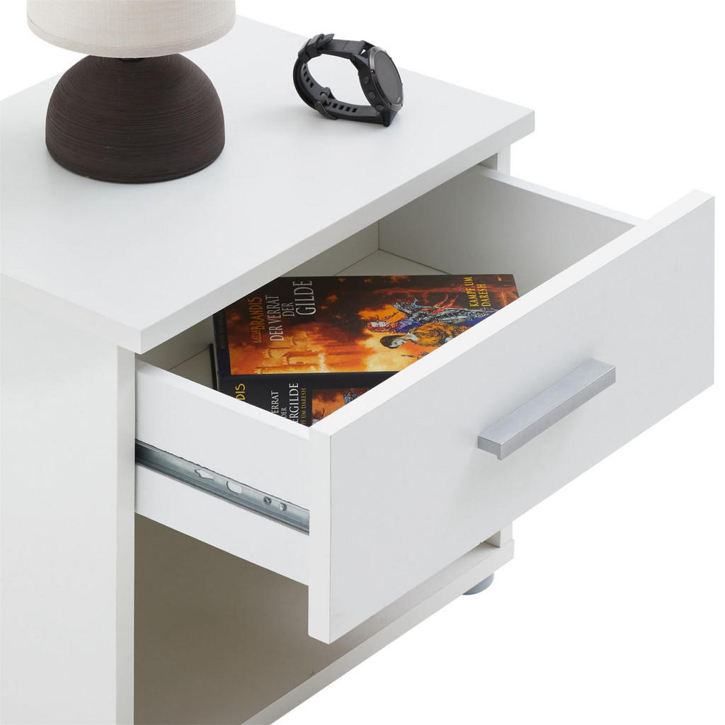 Thumbnail - CARO-Möbel Nachttisch, Weiß, Holzwerkstoff, Mode, 42x38x30 cm, Schlafzimmer, Nachttische