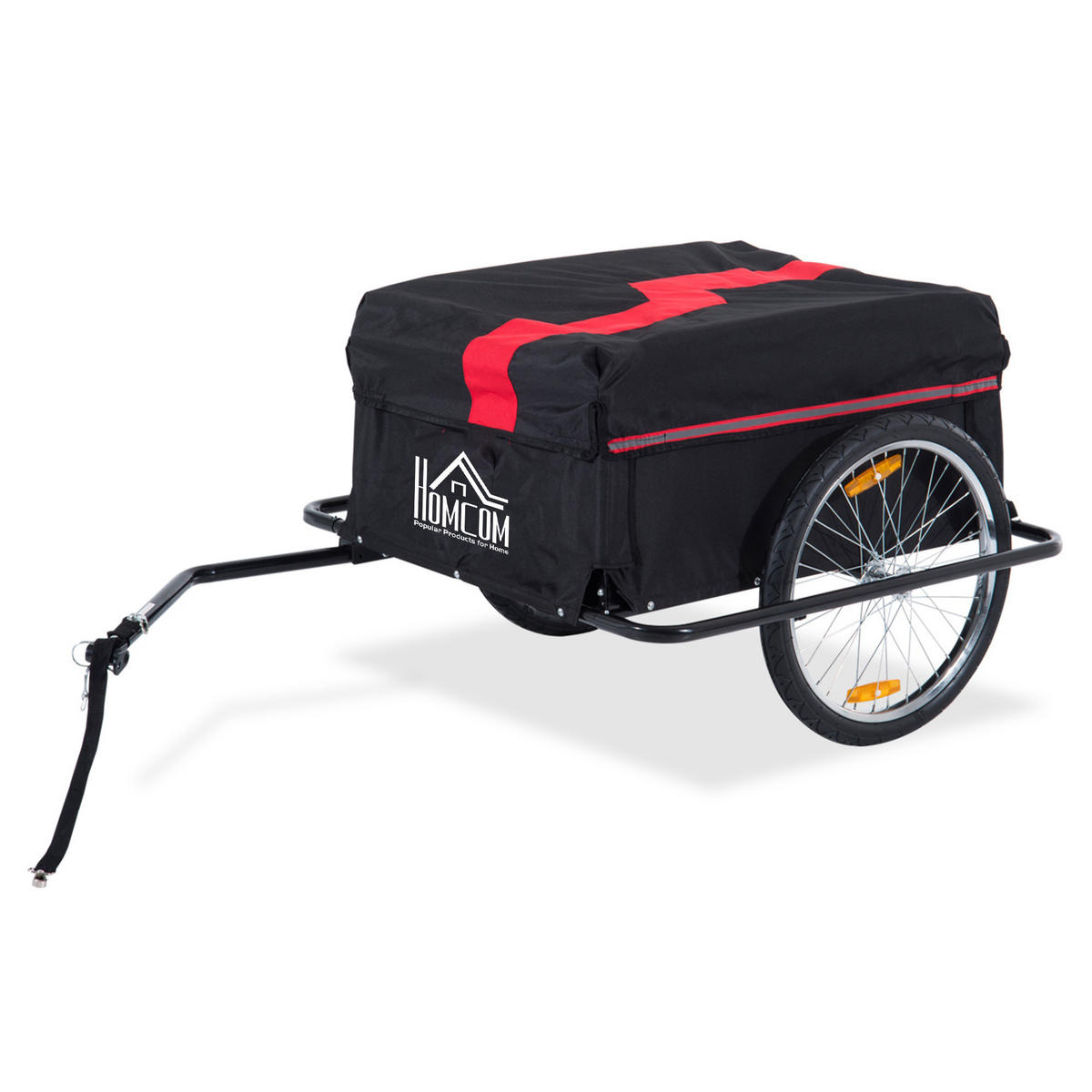 FAHRRADANHÄNGER DE-09176 klappbar, wasserdicht, bis 40 kg Schwarz - Schwarz, Metall (61/38/845cm) - ComfortXL
