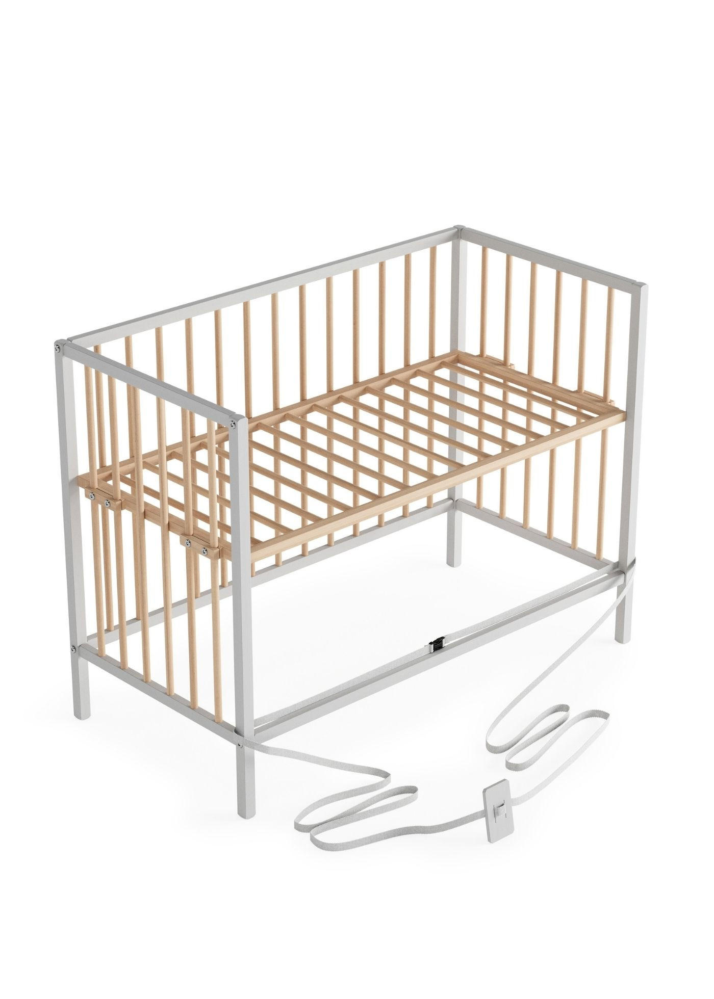 Sämann – make a difference. Beistellbett Weiß, Natur 120x90x60 cm