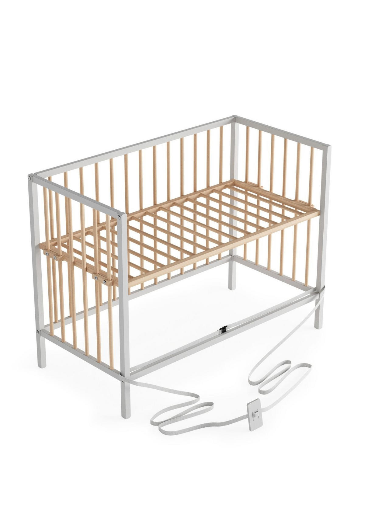 BEISTELLBETT mit Umbauseite - weiß/natur - Dreamy 4 in 1 Bett - Weiß/Naturfarben, Holz (120/90/60cm) - Sämann – make a difference.
