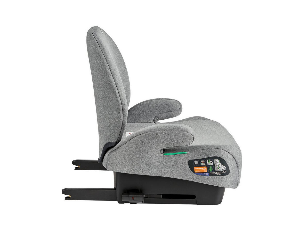 SITZERHÖHUNG i-Boost grau i-Size (125-150cm) ISOFIX Rückenlehne - Hellgrau, Kunststoff (44/36/41cm) - Kikka boo