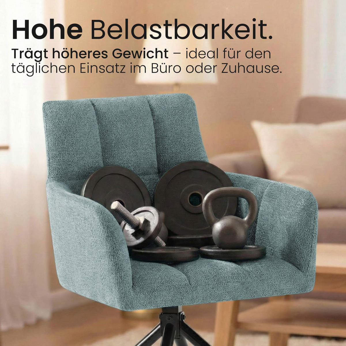 ARMLEHNENSTUHL Stoff Türkis - Türkis/Schwarz, Textil/Metall (59/87/59cm) - CLP