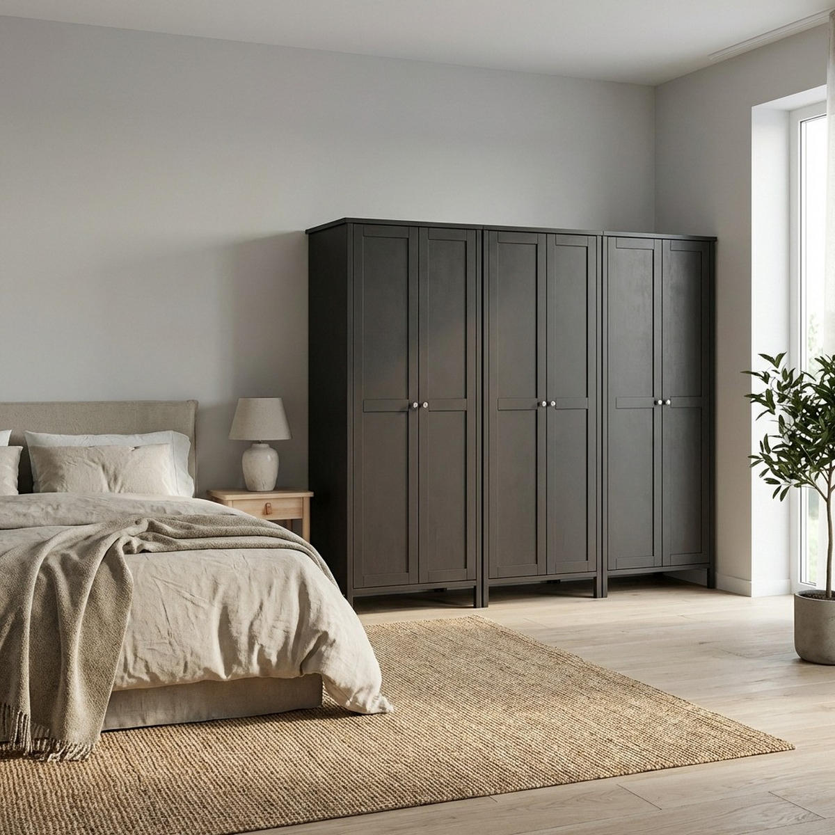 KLEIDERSCHRANK Tromsø Mokka lackiert 267/50/195 cm - Mokka, Holzwerkstoff (267/195/50cm) - ebuy24