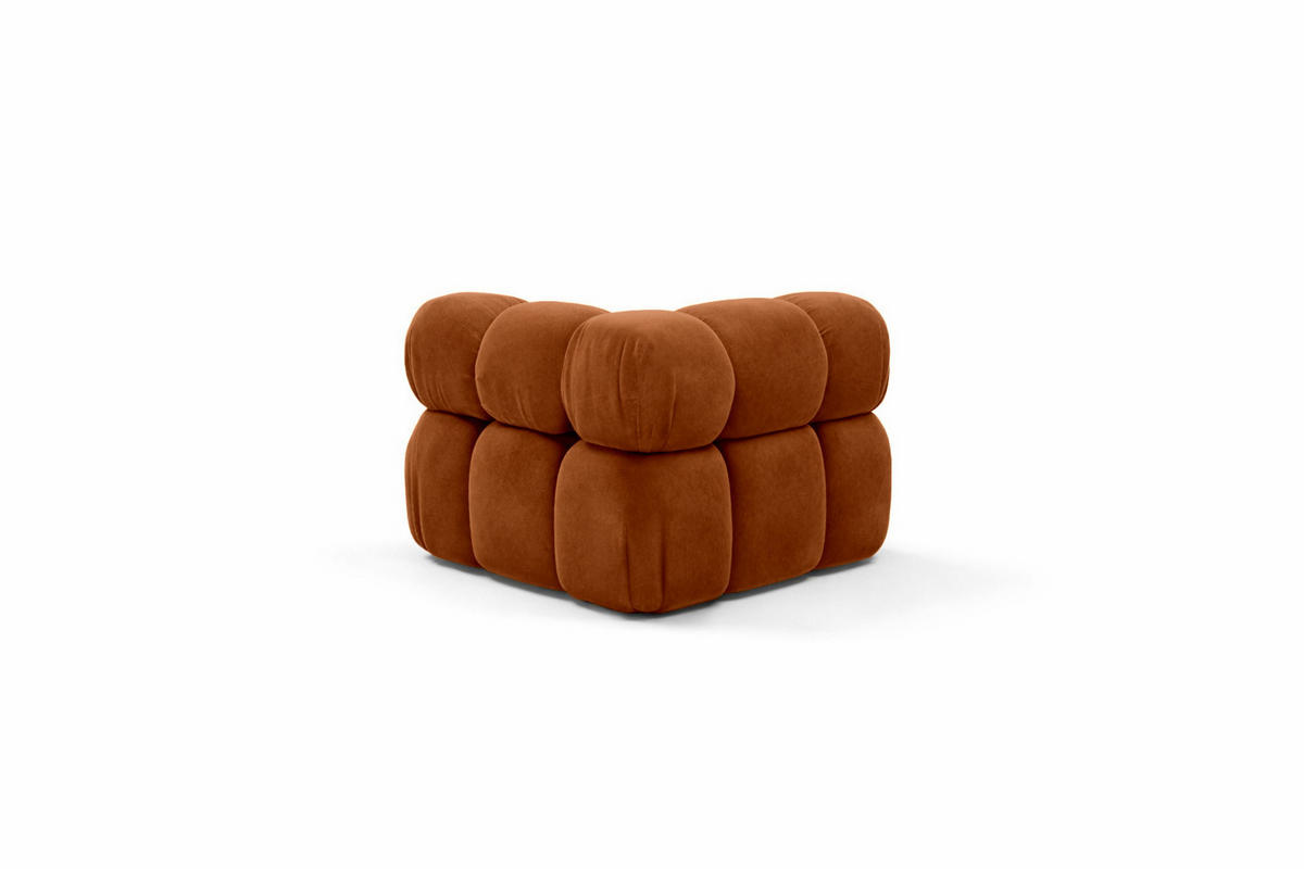 ECKMODUL, Für Modulares System, Stoff Salvador, Braun, Selia - Braun, Holz (95/70/95cm) - Kaiser Möbel