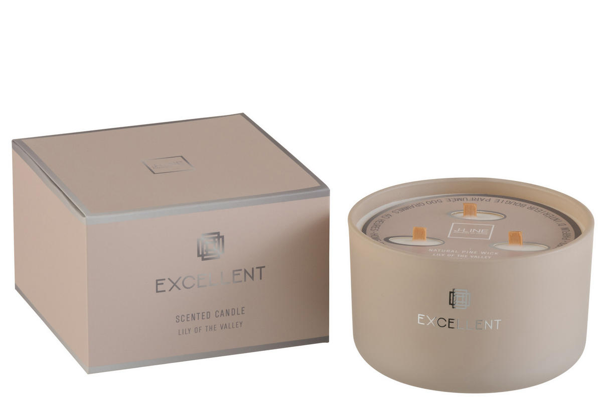 DUFTARTIKEL EXCELLENT - Glas - Beige - L - 40 Std. - Beige, Glas (14/9.5cm) - J-Line