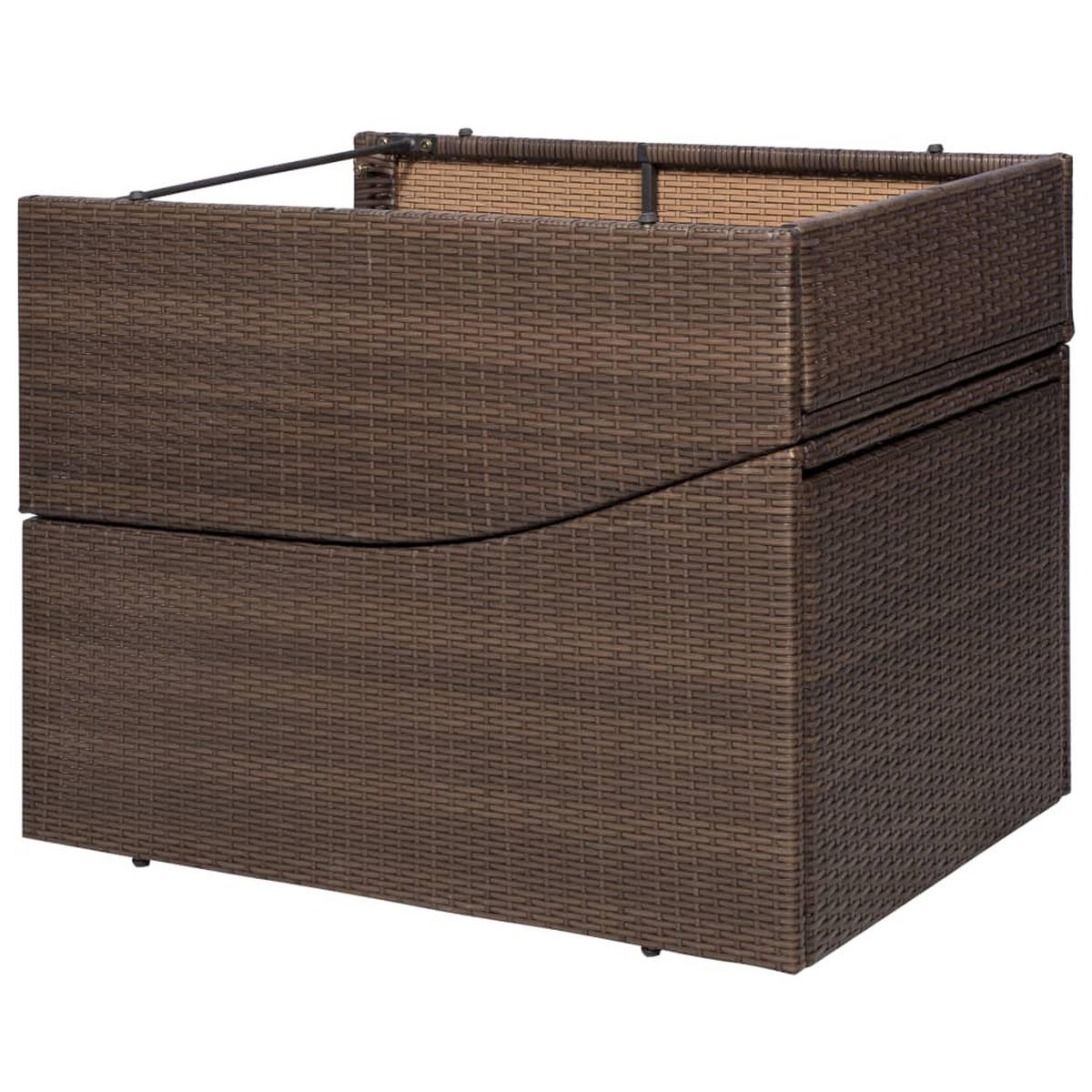 SONNENLIEGE mit Polsterauflage Poly Rattan Braun - Braun, Holz (192/95/62cm) - furnicato