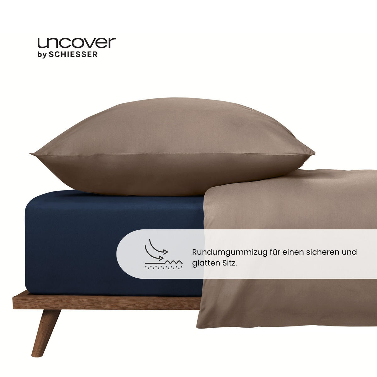 SPANNBETTLAKEN New Jersey - 100% Baumwolle - 100x200 cm - Dunkelblau - Dunkelblau, Textil (100/200cm) - Uncover by Schiesser