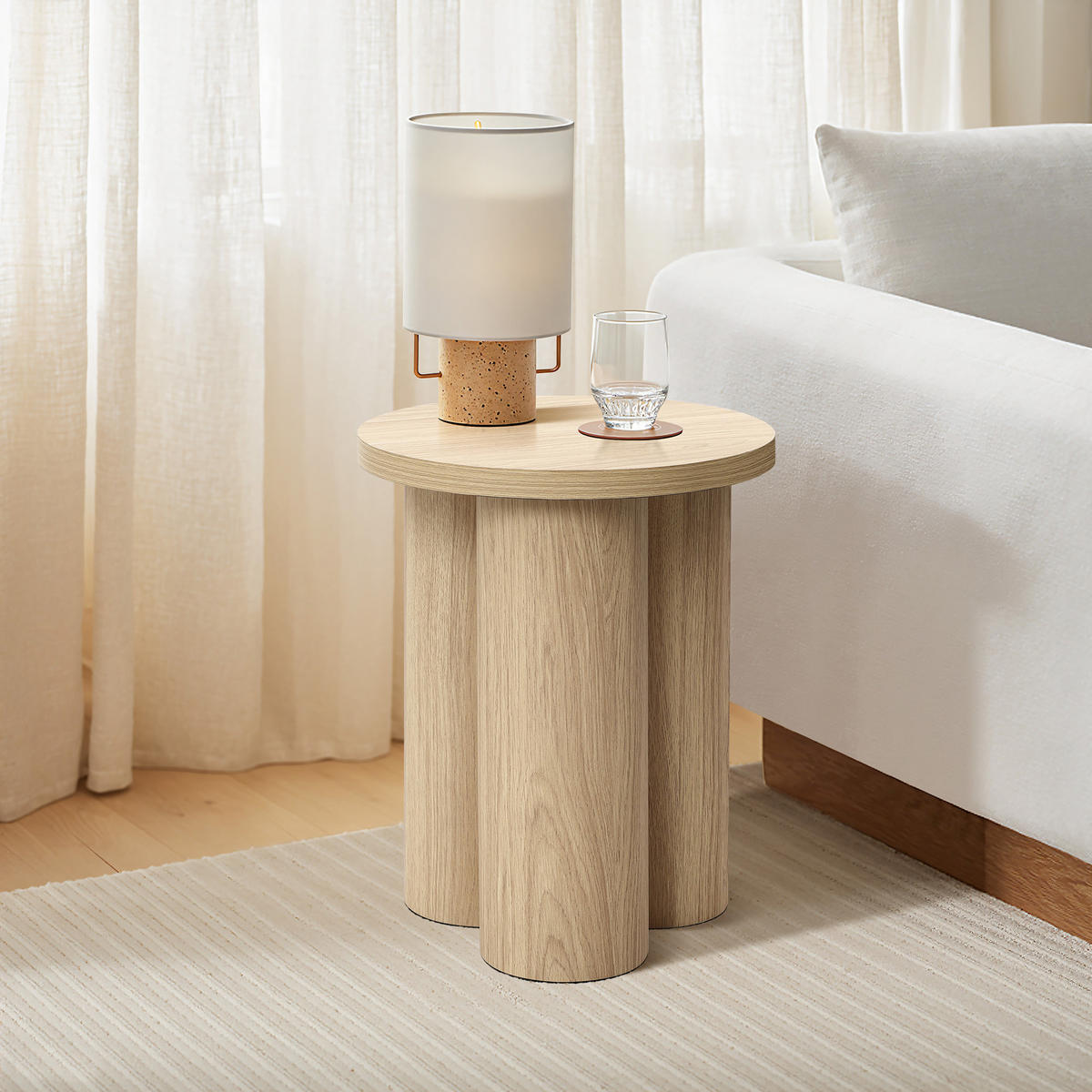 BEISTELLTISCH Rund, Holz | Ø40 x H50 cm - Braun, Holzwerkstoff (40/40/50cm) - Hometopia